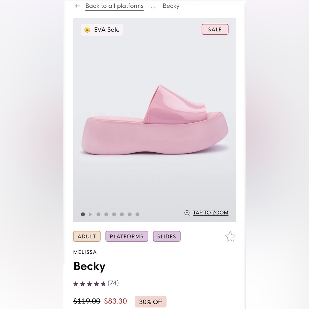 Melissa Becky Pink Platform Wedges